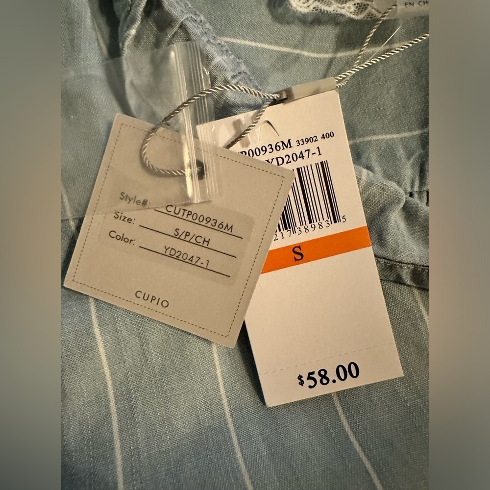 NWT Cupio chambray sleeveless button up blouse size S - Picture 6 of 10
